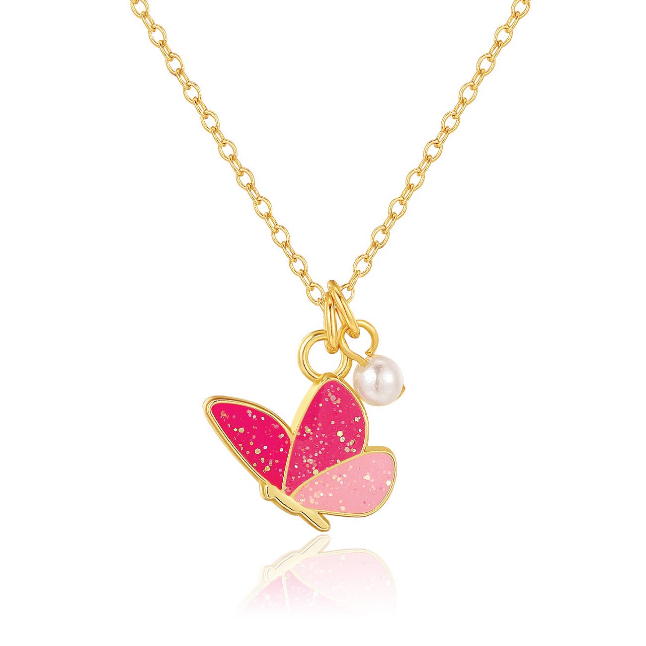 Sweet Petite Necklace and Studs Gift Set | Glitter Butterfly