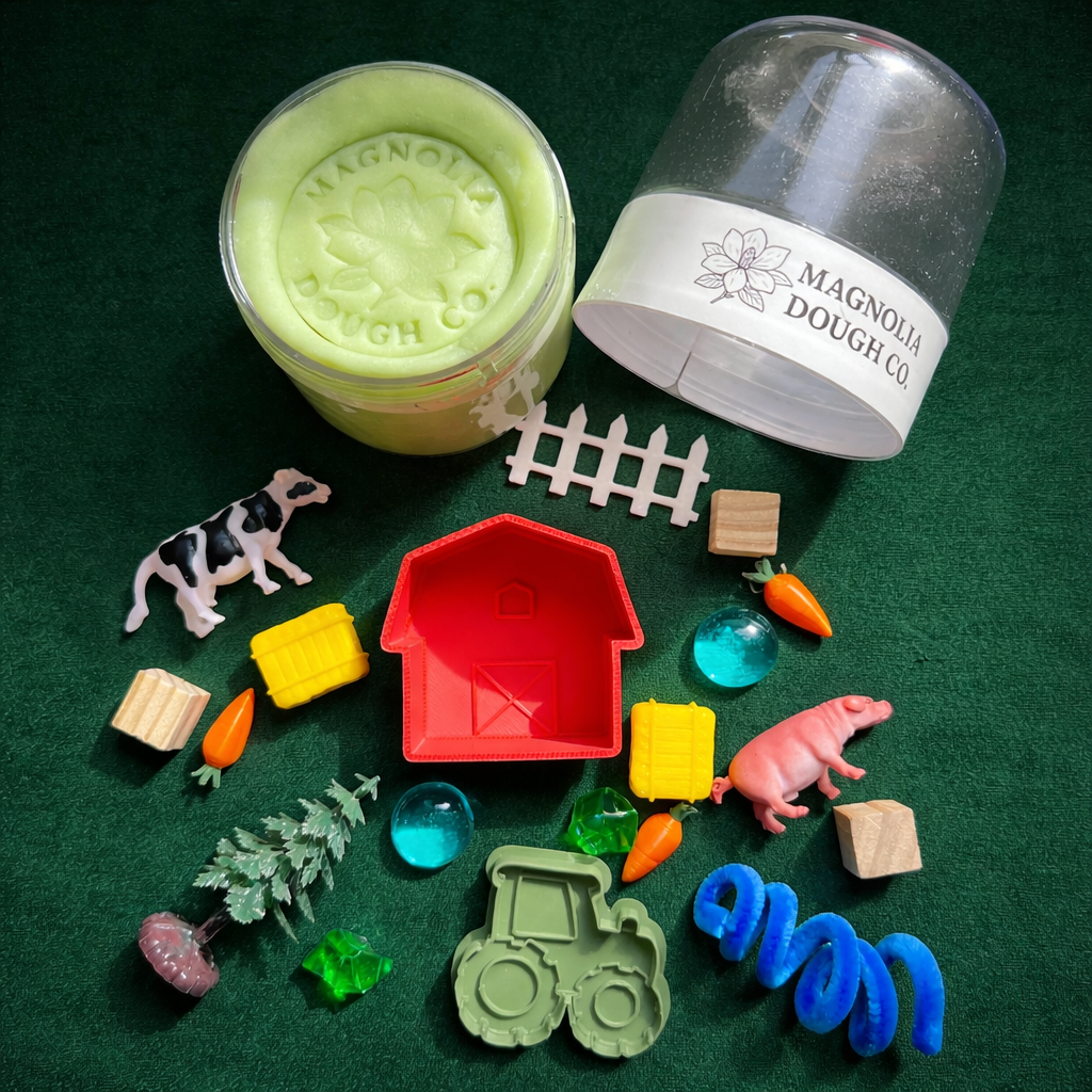 Kids Sensory Play Dough Jar | Farm Theme Play
