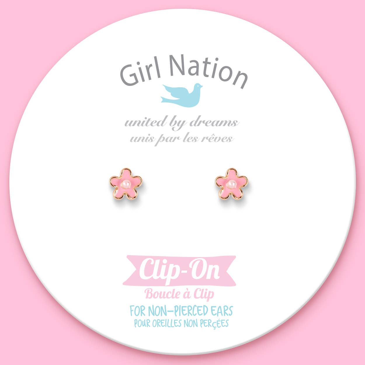 CLIP ON Cutie Earrings | Pink Fancy Flower